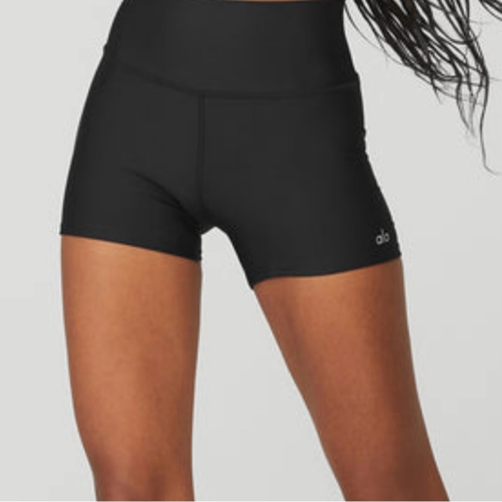 ALO Yoga Black Bike Shorts High-Waist Performance
